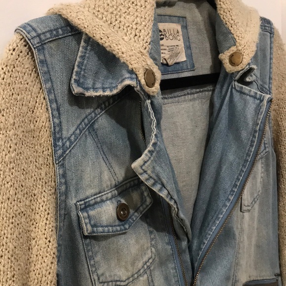 half jean half sweater jacket